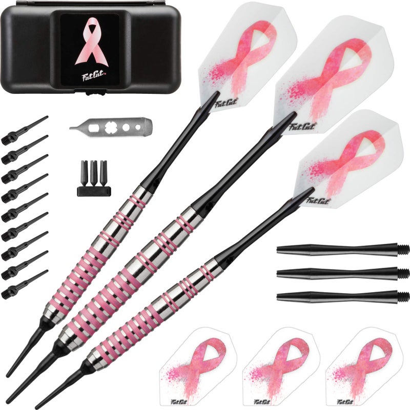 Fat Cat Pink Lady Soft Tip Darts with Storage/Travel Case, 16 Grams - Image 1